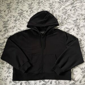 Athleta Forever Fleece Full Zip Sweatshirt Black